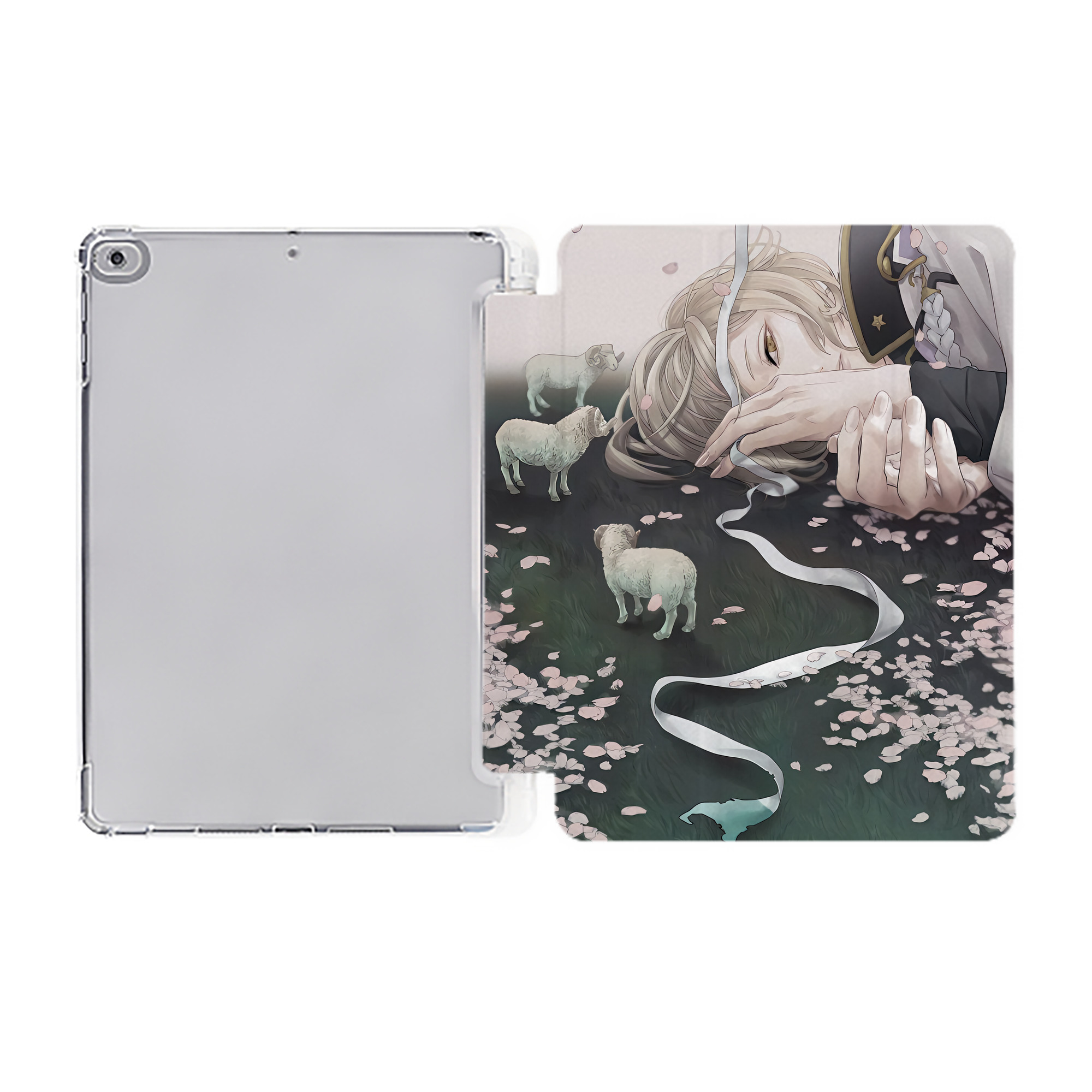 （画像用） 刀剣乱舞 Touken Ranbu IPad ケース ペン収納付き 三つ折りスタンド PUレザー×シリコン 対応機種9.5/10.5/10.9インチ